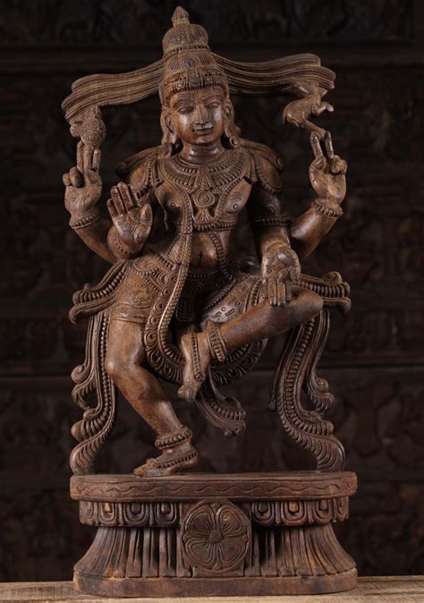 Sold Wood Dancing Shiva Statue Holding Antelope 30 95w10h Hindu