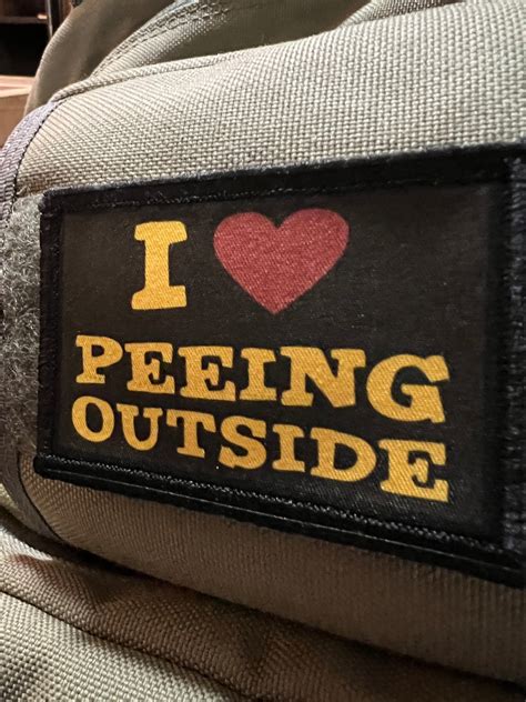 I Love Peeing Outside Camping Morale Patch Custom Hook And Loop