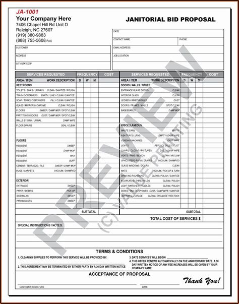 2.each bill of lading coveting the hold or holds enumerated herein to bear its proportion of shortage and/or damage if any incurred. Janitorial Contract Proposal Template - Template 2 : Resume Examples #dP9l778D2R