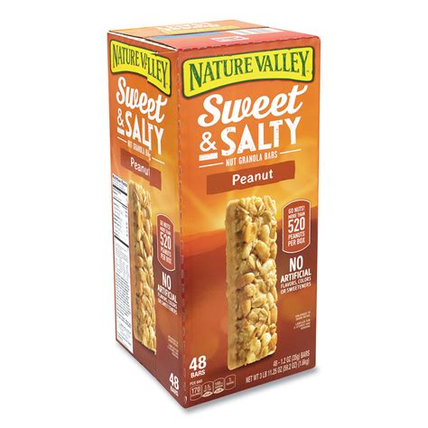 All sweet & salty bars almond sweet & salty granola bars Granola Bars, Sweet and Salty Peanut, 1.2 oz Pouch, 48/Box ...