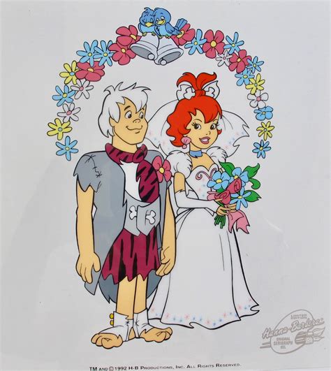 Hanna Barbera Flintstones Pebbles And Bam Bam Wedding Animation Art