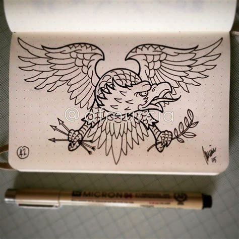 Dfmurcia — 42 Of 365 Old School Eagle Tattoo Drawing Done Eagle
