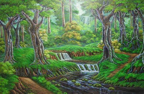 Inspirasi 30 Lukisan Pemandangan Hutan