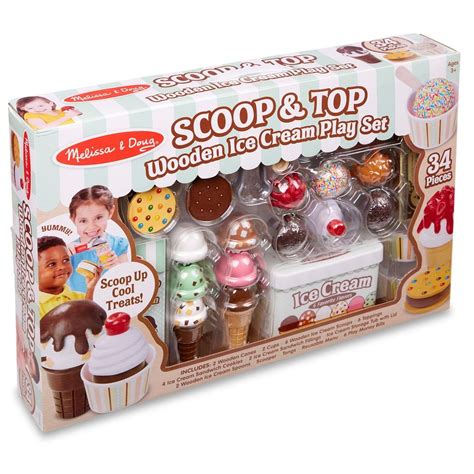 Melissa And Doug Scoop And Top Wooden Ice Cream Play Set 34 Pcs Kohls