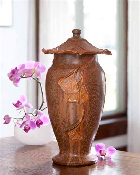Ginkgo Branch Ceramic Pottery Vase