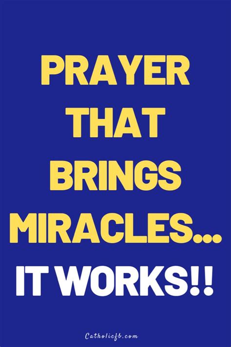 Prayer That Brings Miraclesit Works Daily Prayer Miracle