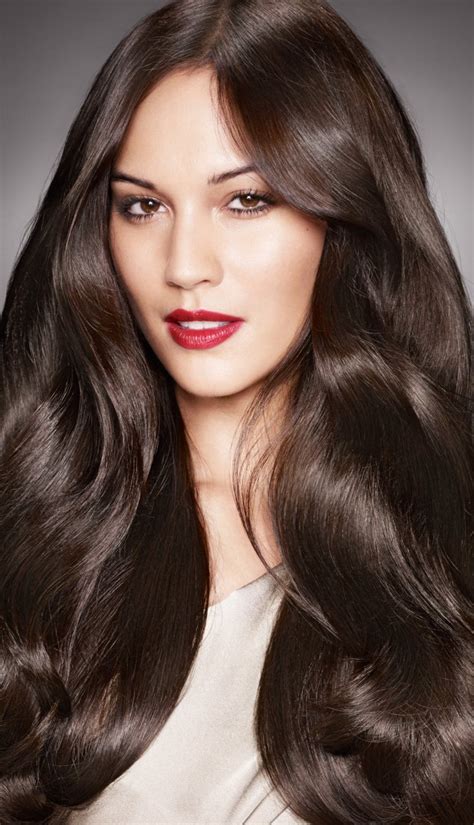 One of our most popular natural hair colors, our dark brown henna darkens lighter hair and enhances brunette shades. dark brown shiny hair | Hairstyles | Hair-photo.com