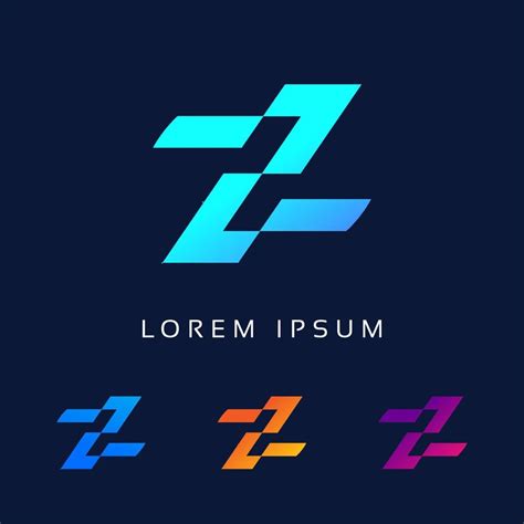 Unique Minimal Style Colorful Initial Z Letter Based Logo Design