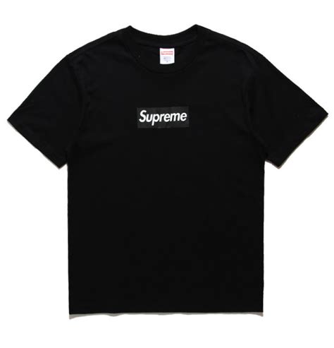 Supreme Solid Black Box Logo Casual Tee T Shirt