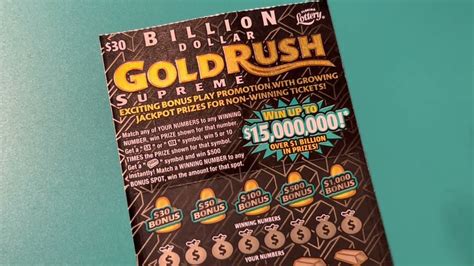 Billion Dollar Gold Rush Supreme Scratch Off From The Florida Lottery