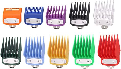 Hair Clipper Combs Guide Kit Set Of 10pcs Colorful Electronics