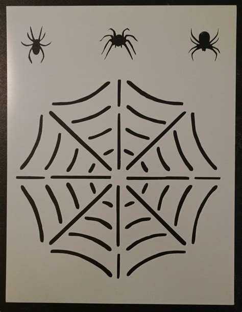 Spider Web With Spiders Stencil My Custom Stencils