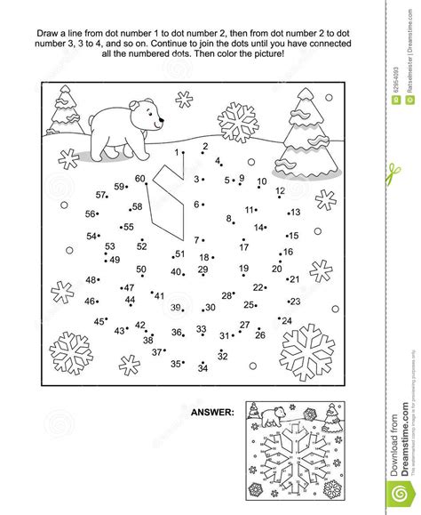 Winter coloring pages > snowflake dot painting coloring page. Dot-to-dot And Coloring Page - Snowflake Stock Vector ...