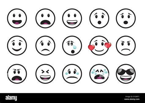 Set Of Icons In Different Emotions And Moods Stock Vector Art