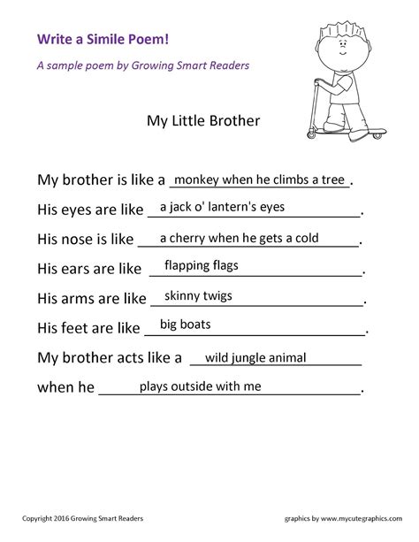 Simile Poem Template