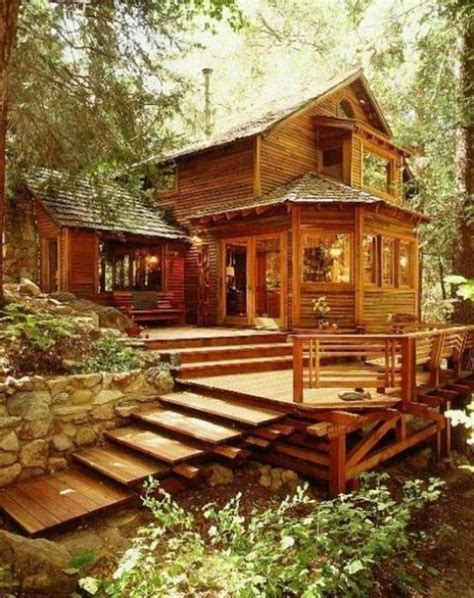 Beautiful Wood Houses In The Forest