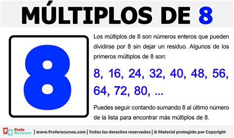 Os Dez Primeiros Multiplos De 8