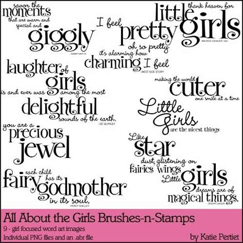 All About The Girls Word Art Photoshop Brushes Designerdigitals With
