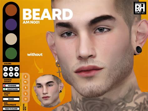 Am Beard N001 By Thiago Mitchell At Redheadsims Sims 4 Updates