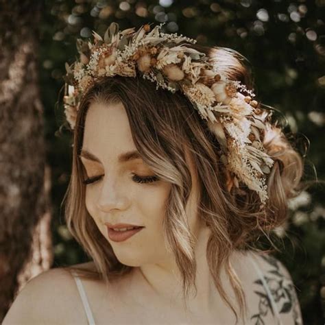 Roxie Dried Flower Crown Bohemian Wedding Headband Etsy Bohemian