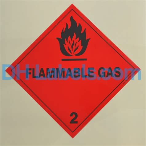 Roll 2 1 FLAMMABLE GAS Hazard Placard Self Adhesive 500 Units 100