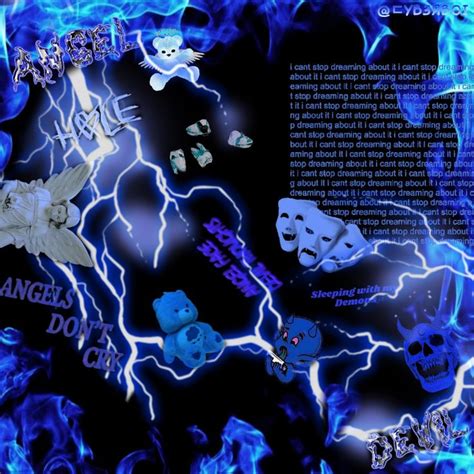 Blue Cybergoth Edit Blue Aesthetic Grunge Dark Purple Aesthetic Emo
