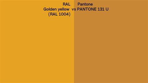 Ral Golden Yellow Ral 1004 Vs Pantone 131 U Side By Side Comparison