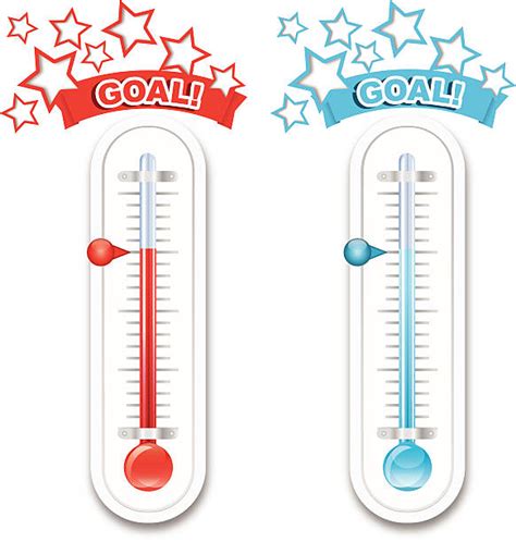 Drawing Of A Fundraiser Goal Thermometer Illustrations Royalty Free