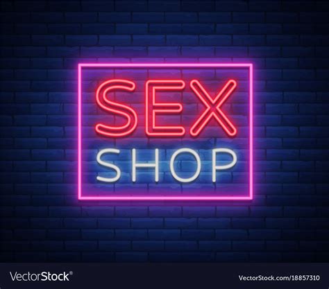 Sex Shop Logo Night Sign In Neon Style Neon Sign Vector Image Free Nude Porn Photos