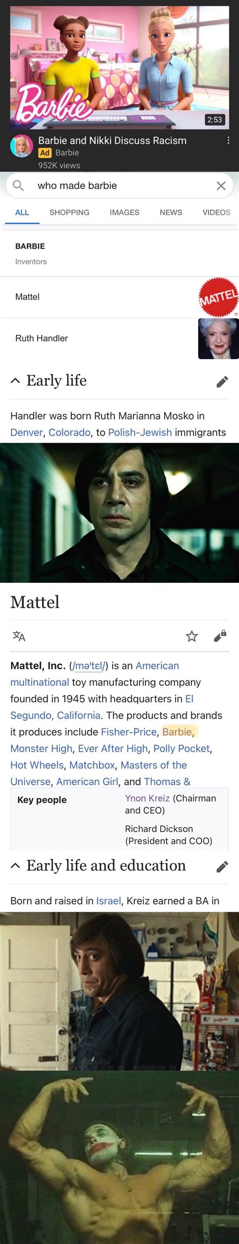 Mattel Early Life Wikipedia Section Know Your Meme