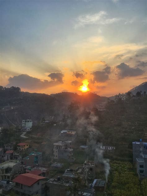 Sunrise And Sunset In Kathmandu Nepal
