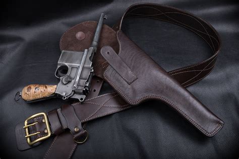 Mauser C96 Leather Flap Holster Vintage Look Unique Desi Inspire