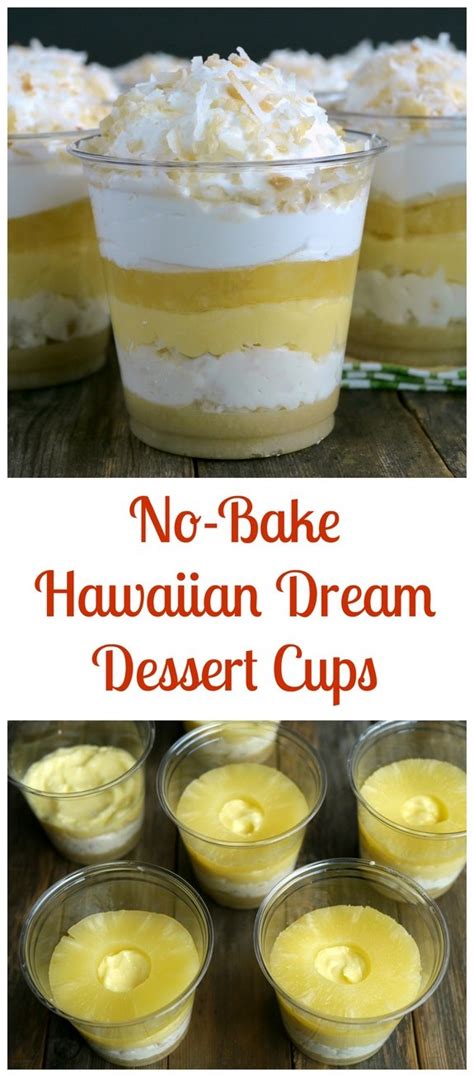 Dessert cups are all the rage right now and we think they're pretty fantastic for parties! No Bake Hawaiian Dream Dessert Cups + VIDEO