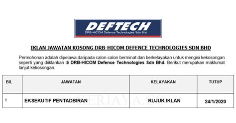 Theta technologies sdn bhd profile updated: Permohonan Jawatan Kosong DRB-HICOM Defence Technologies ...