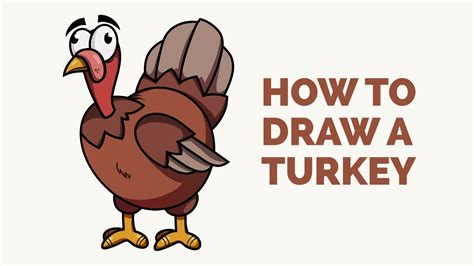 How To Draw A Turkey Easy Step By Step Drawing Tutorial Youtube
