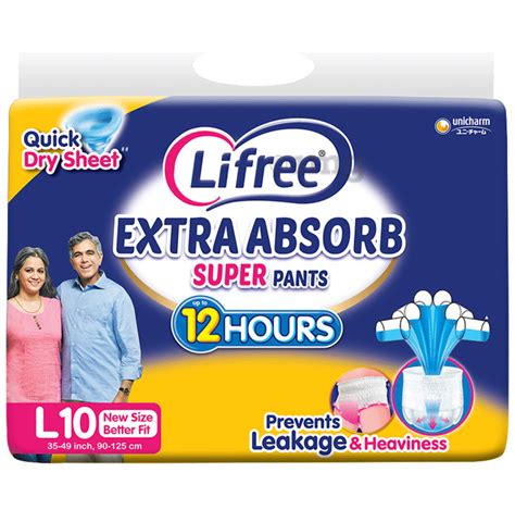 Lifree Super Extra Absorb Pants Unisex Adult Diaper Large Buy Packet Of 100 Diapers At Best