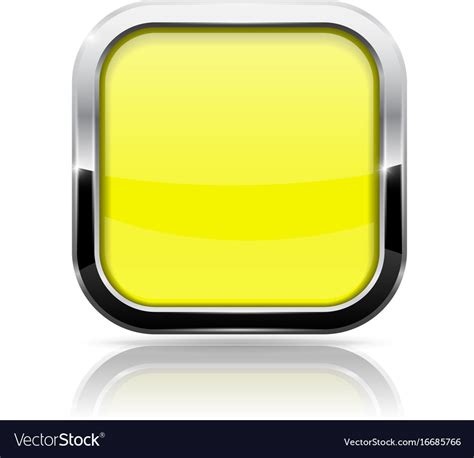 Square Button Yellow Web Icon With Metal Frame Vector Image
