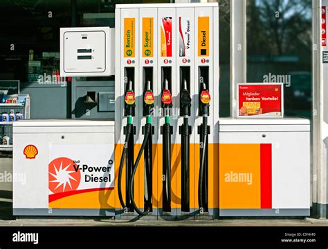 Fuel Pumps At A Shell Filling Station Stock Photo 51009504 Alamy