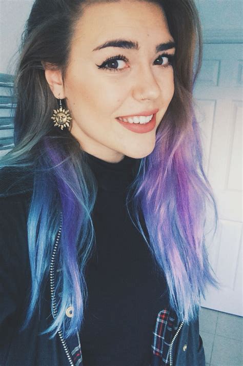 Mermaid Hair Dyed Hair Blue Purple Dip Dye Ombre