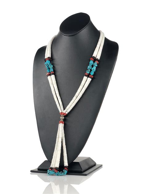 Lot Native American White Heishi Turquoise Coral Jet Sterling