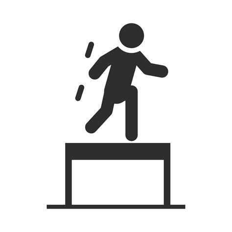 Extreme Sport Obstacle Course Active Lifestyle Silhouette Icon Design