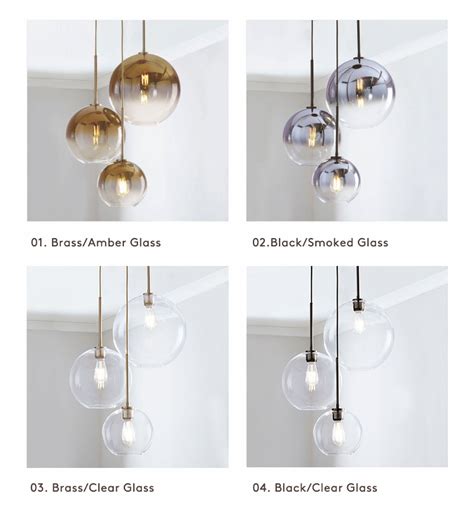 Modern 3 Light Globe Glass Pendant Lamp In Brass With Round Canopy Scandinavian
