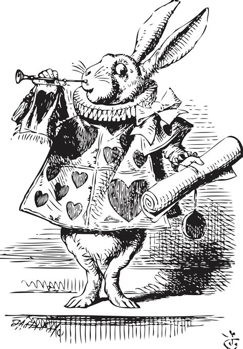 Original White Rabbit Illustration Alice In Wonderland Illustrations