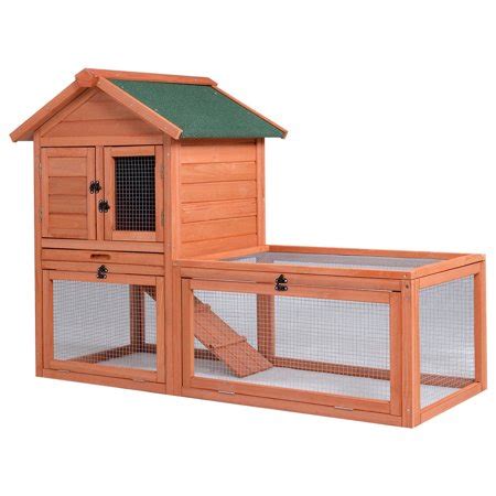 Aivituvin outdoor rabbit hutch bunny cage wood house with run. Gymax Pet Wooden House Rabbit Hutch Bunny Chicken Coops ...