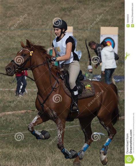 Horse Rider Competing In The Cross Country Event Editorial Stock Photo