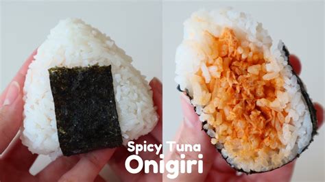 How To Make Spicy Tuna Onigiri Japanese Rice Ball Filled With Spicy