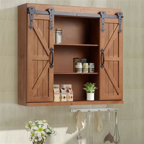 Yoleny Wood Wall Storage Cabinet With Two Aluminum Sliding Barn Door3