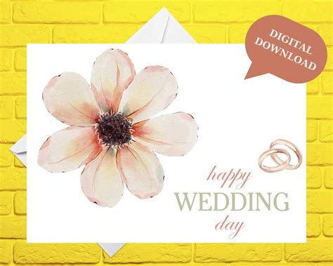 Wedding Printable Cards Wedding Congratulations Printable Etsy