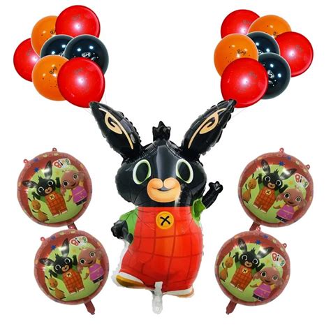 Bing Bunny Sula Pig Foil Balloon Cartoon Rabbit Helium Balloons Hppy