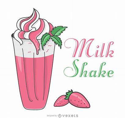 Milkshake Strawberry Illustration Vector Drawn Vexels Clipart